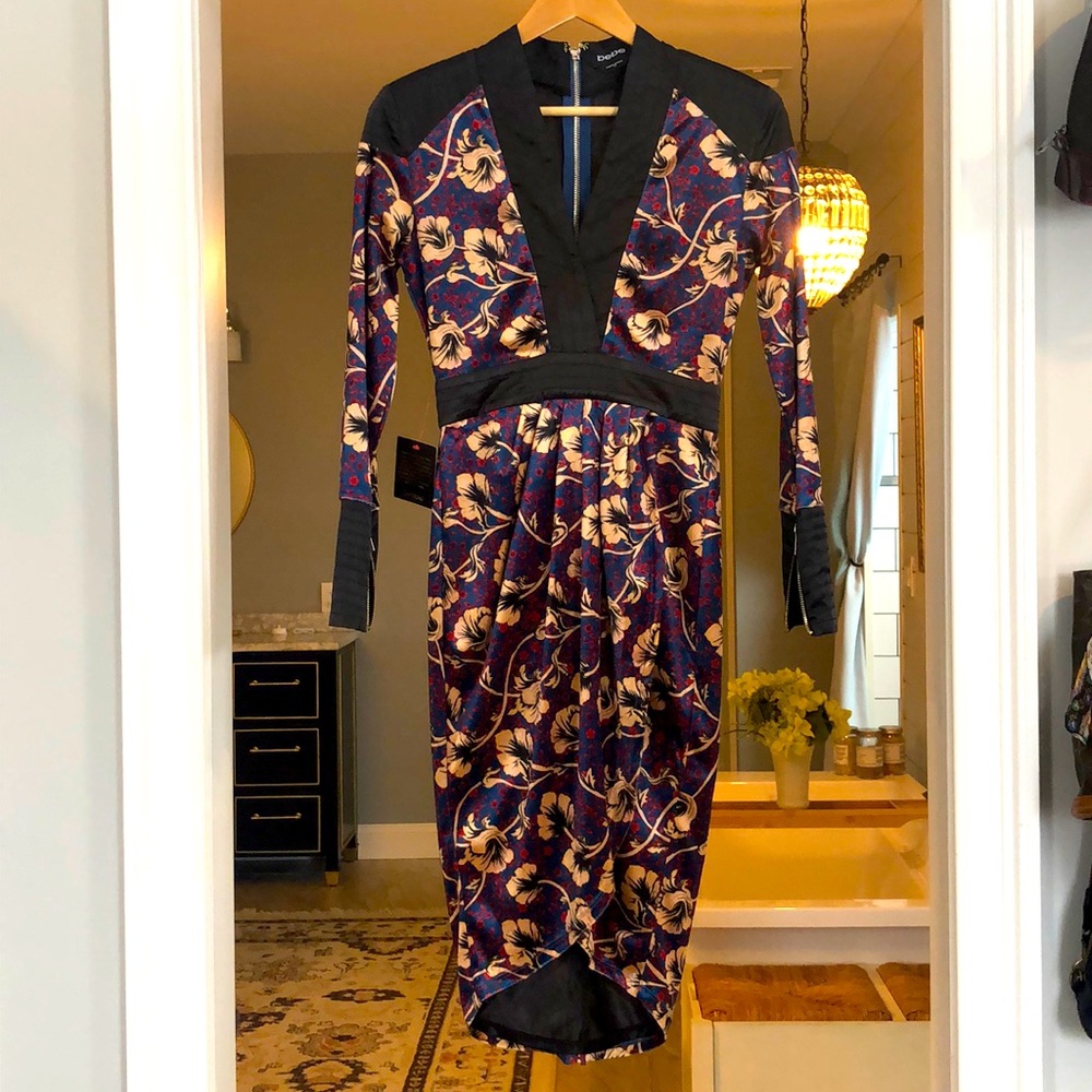 Bebe Cocktail dress, velvet and satin. NWT